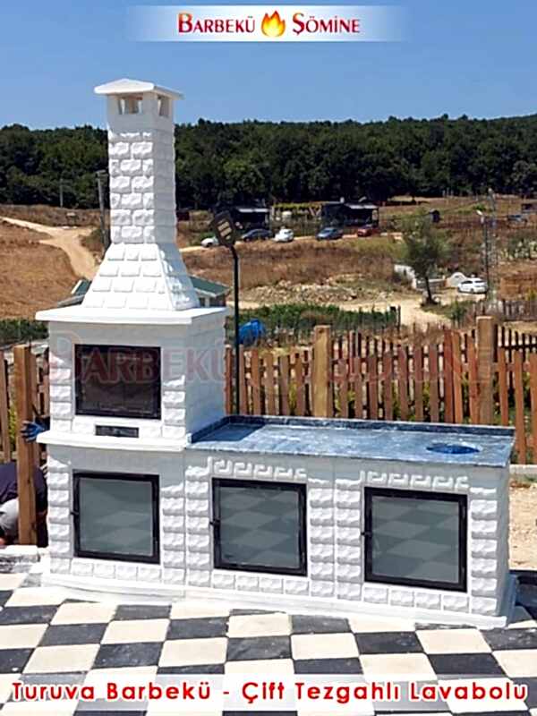 TURUVA BARBEKÜ - ÇİFT TEZGAHLI LAVABOLU